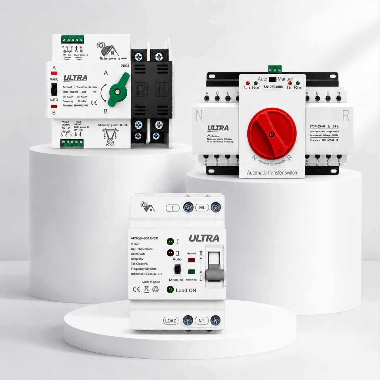 (ATS) Autamatic transfer switch 63A-3200A